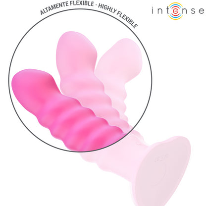 INTENSE VIBRADOR CINDY TAMANHO L DESIGN ESPIRAL 10 VIBRAyoES ROSA CONTROLE REMOTO