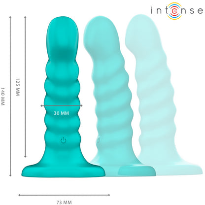 INTENSE VIBRADOR BUFFY TAMANHO P DESIGN ESPIRAL 10 VIBRAyoES CONTROLE REMOTO AZUL