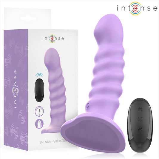 INTENSE VIBRADOR BRENDA TAMANHO M DESIGN ESPIRAL 10 VIBRAyoES ROXO CONTROLE REMOTO