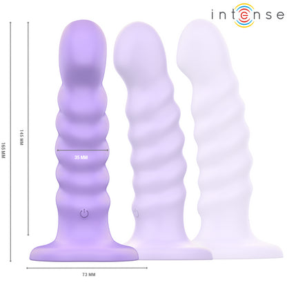 INTENSE VIBRADOR BRENDA TAMANHO M DESIGN ESPIRAL 10 VIBRAyoES ROXO CONTROLE REMOTO