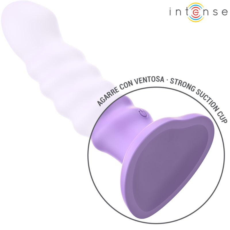 INTENSE VIBRADOR BRENDA TAMANHO M DESIGN ESPIRAL 10 VIBRAyoES ROXO CONTROLE REMOTO