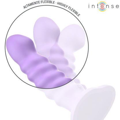INTENSE VIBRADOR BRENDA TAMANHO M DESIGN ESPIRAL 10 VIBRAyoES ROXO CONTROLE REMOTO