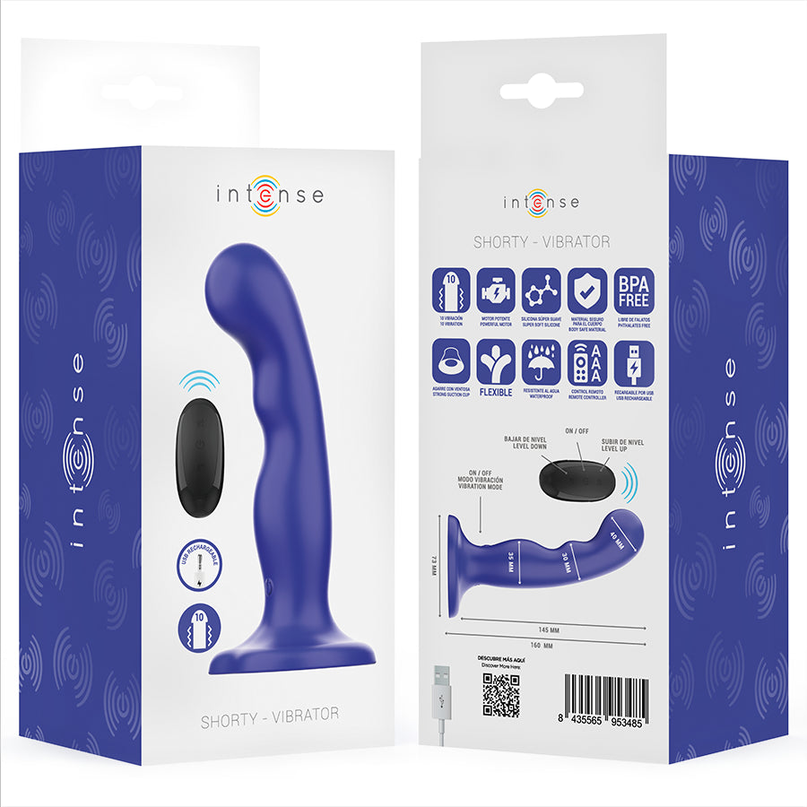 INTENSE VIBRADOR SHORTY COM VENTOSA AZUL CONTROLE REMOTO