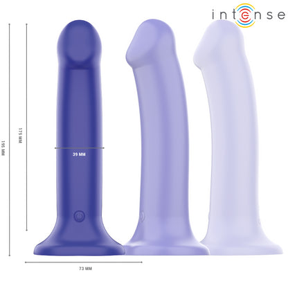 INTENSE VIBRADOR VICTORIA COM VENTOSA 10 VIBRAyoES AZUL ESCURO CONTROLE REMOTO