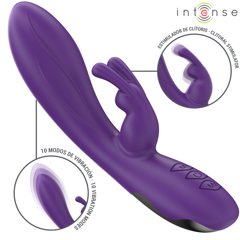 INTENSE RANDALL RABBIT VIBRADOR 10 VIBRAyoES ROXO