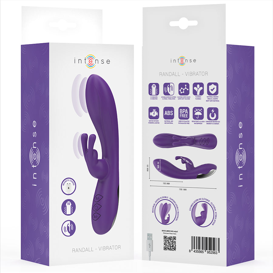 INTENSE RANDALL RABBIT VIBRADOR 10 VIBRAyoES ROXO