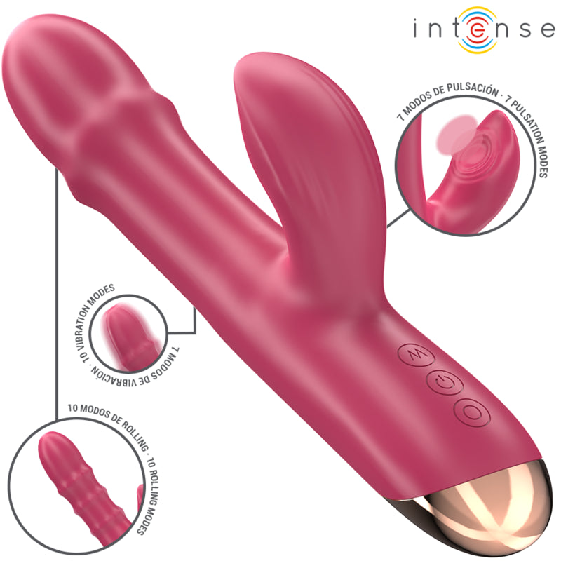 INTENSE CHLOE VIBRADOR MULTIFUNCIONAL 3 EM 1 VERMELHO