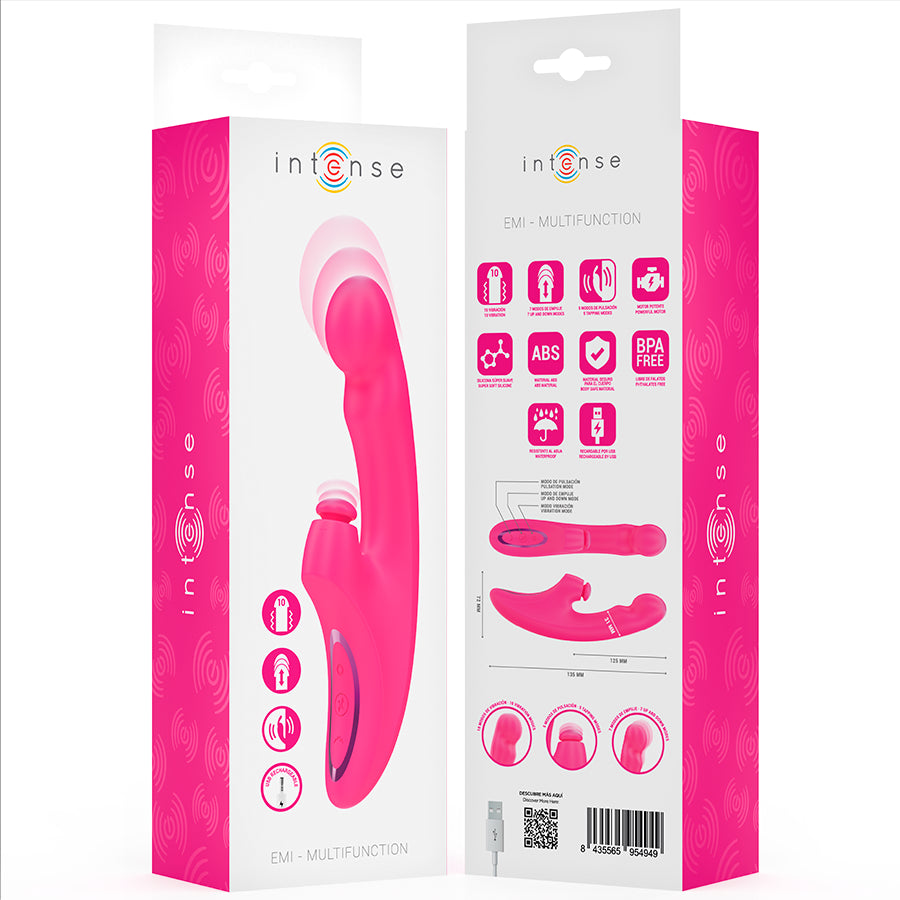INTENSE VIBRADOR EMI 135 CM MULTIFUNCIONAL 3 EM 1 10 VIBRAyoES ROSA
