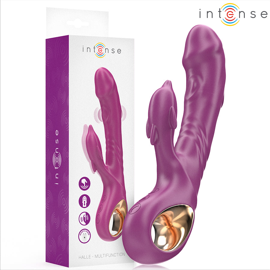 INTENSE VIBRADOR MULTIFUNCIONAL HALLE COM LiNGUA ESTIMULANTE DE GOLFINHOS ROXO