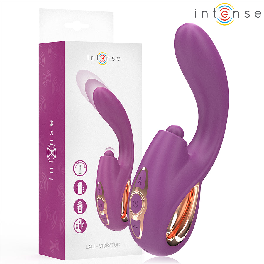 INTENSE LALI MULTIFUNCIONAL VIBRADOR DE PONTO G COM BATIDA IMPULSaO E VIBRAyaO ROXO
