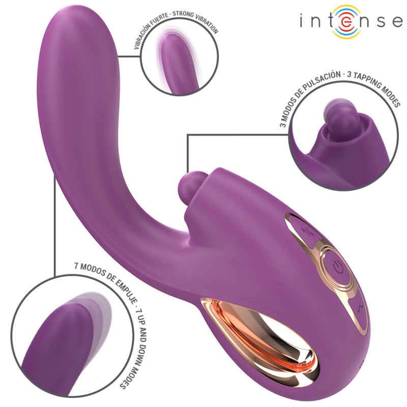 INTENSE LALI MULTIFUNCIONAL VIBRADOR DE PONTO G COM BATIDA IMPULSaO E VIBRAyaO ROXO