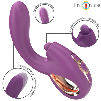 INTENSE LALI MULTIFUNCIONAL VIBRADOR DE PONTO G COM BATIDA IMPULSaO E VIBRAyaO ROXO