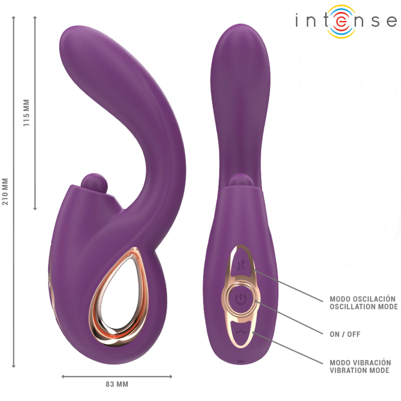 INTENSE LALI MULTIFUNCIONAL VIBRADOR DE PONTO G COM BATIDA IMPULSaO E VIBRAyaO ROXO