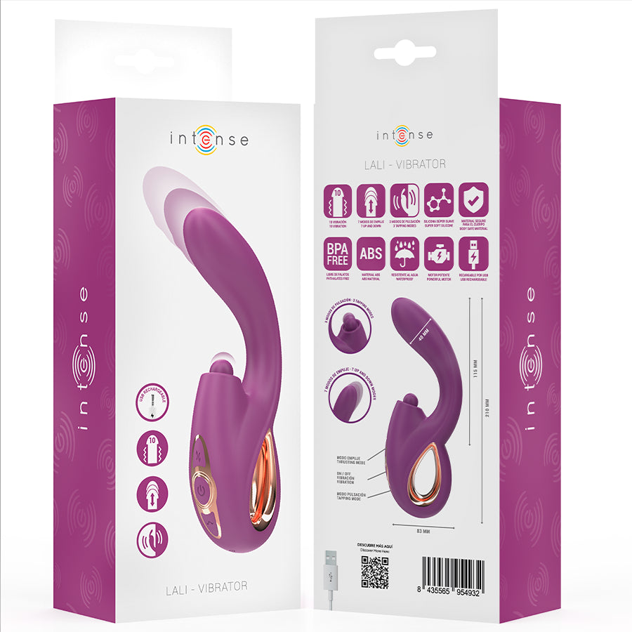 INTENSE LALI MULTIFUNCIONAL VIBRADOR DE PONTO G COM BATIDA IMPULSaO E VIBRAyaO ROXO