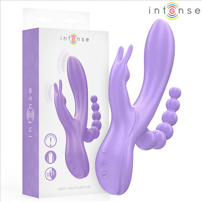 INTENSE MIKO TRIPLO VIBRADOR COELHO ESTIMULADOR ANAL 7 VIBRAyoES ROXO