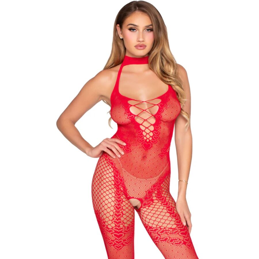 LEG AVENUE 89336 BODYSTOCKING SEM FUNDO VERMELHO TAMANHO uNICO