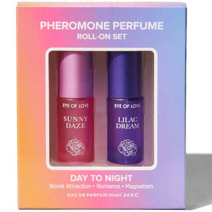 EYE OF LOVE BLOOM DIA PARA NOITE FEROMoNIO ROLL ON PERFUME CONJUNTO 2 X 5 ML