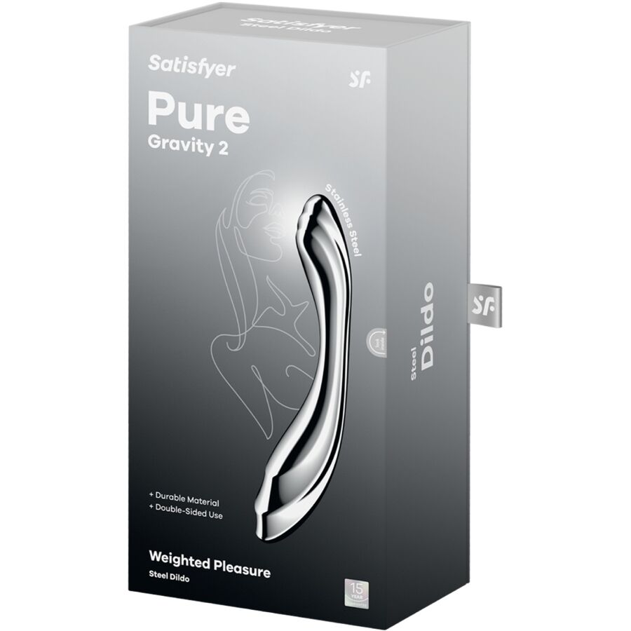 SATISFYER PURE GRAVITY 2 DILDO DE AyO INOXIDaVEL COM DUAS EXTREMIDADES