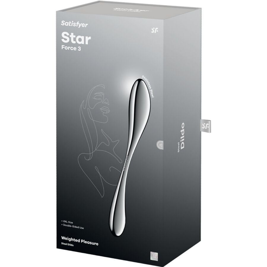SATISFYER STAR FORCE 3 DILDO DE AyO INOXIDaVEL COM DUAS EXTREMIDADES