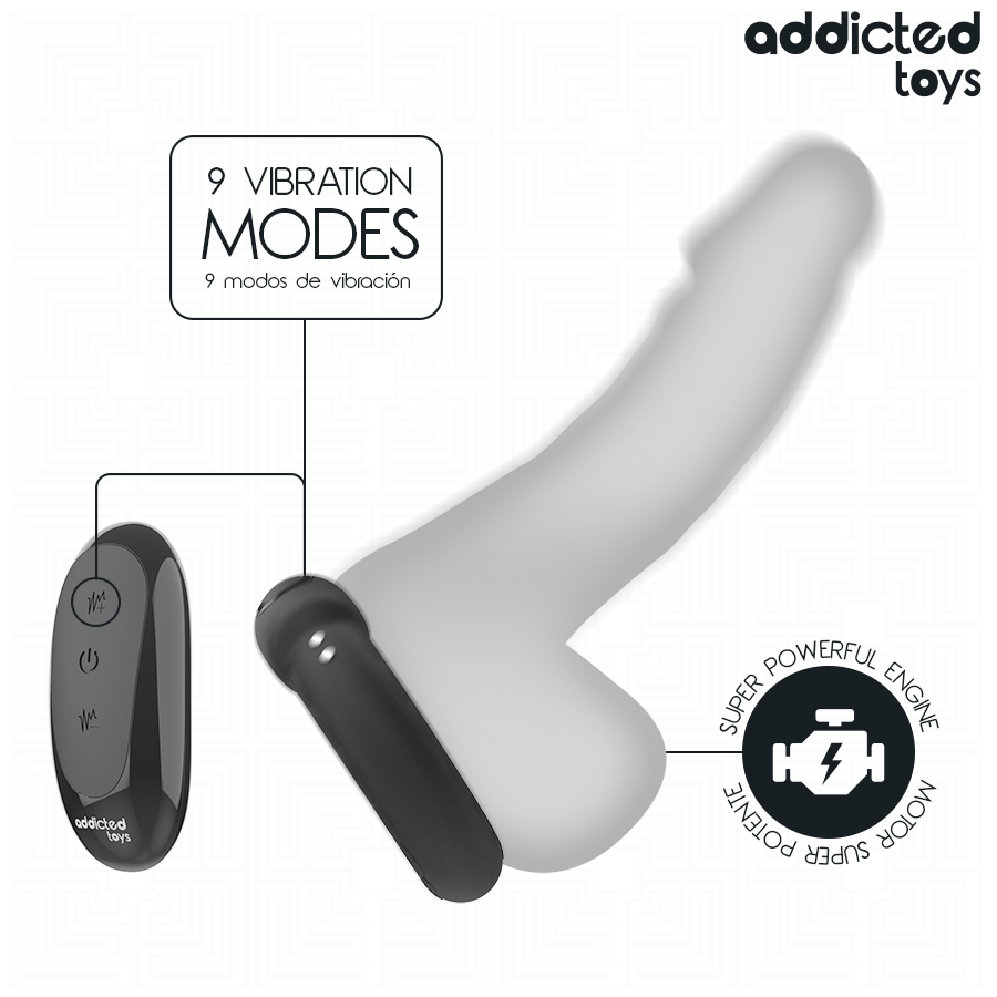 ADDICTED TOYS ANEL PeNICO VIBRANTE COM EFEITO DE AQUECIMENTO E CONTROLE REMOTO
