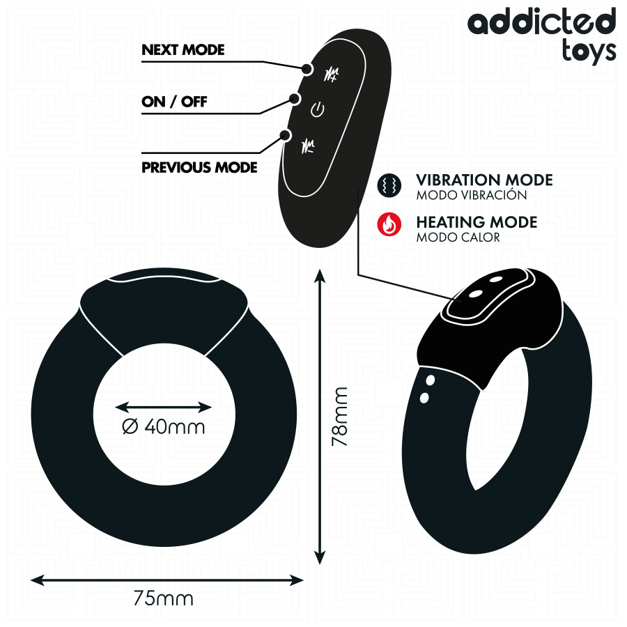 ADDICTED TOYS ANEL PeNICO VIBRANTE COM EFEITO DE AQUECIMENTO E CONTROLE REMOTO