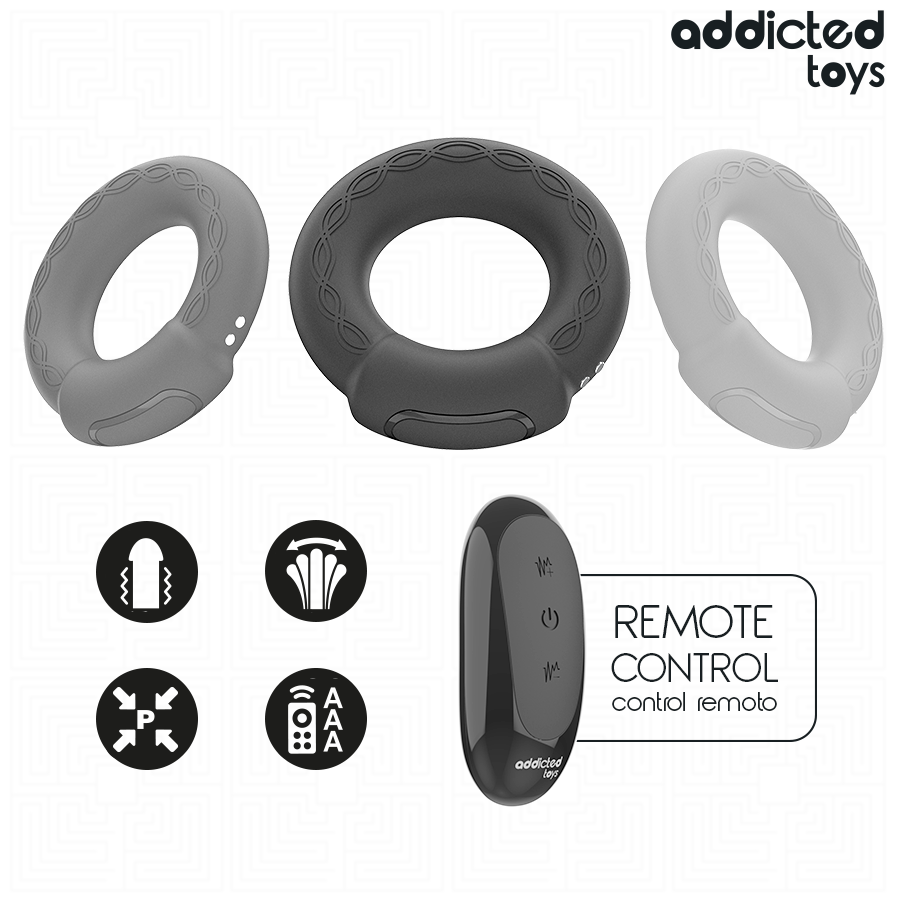 ADDICTED TOYS ANEL PeNICO VIBRANTE COM EFEITO DE AQUECIMENTO E CONTROLE REMOTO