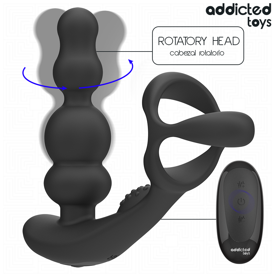 ADDICTED TOYS MASSAGEADOR DE PRoSTATA GIRAToRIO COM CONTROLE REMOTO