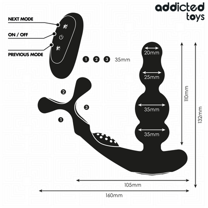 ADDICTED TOYS MASSAGEADOR DE PRoSTATA GIRAToRIO COM CONTROLE REMOTO