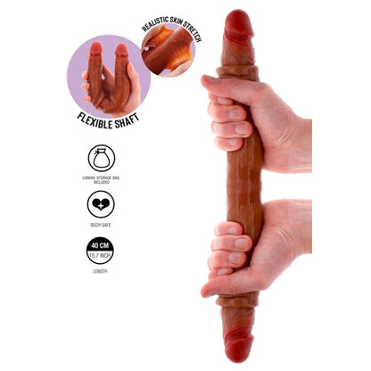 GET REAL DILDO DE SILICONE DE DUAS PONTAS CARAMELO 40 CM