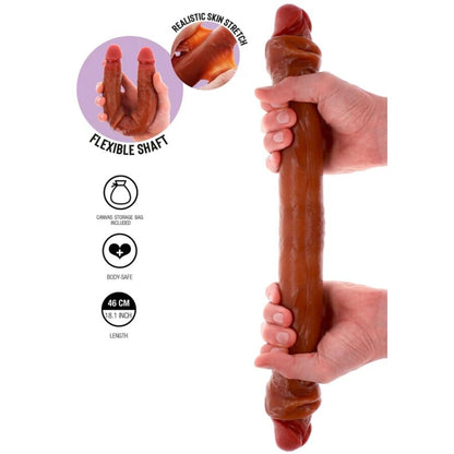 GET REAL DILDO DE SILICONE DE DUAS PONTAS CARAMELO 46 CM