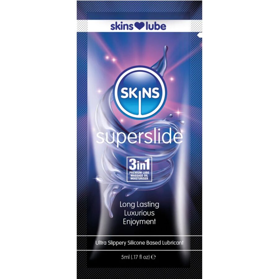 SKINS SUPERSLIDE LUBRIFICANTE a BASE DE SILICONE DOSE uNICA DE 5 ML
