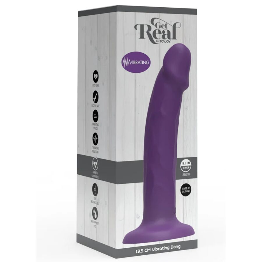 GET REAL DILDO VIBRAToRIO DE SILICONE REALISTA ROXO 195 CM
