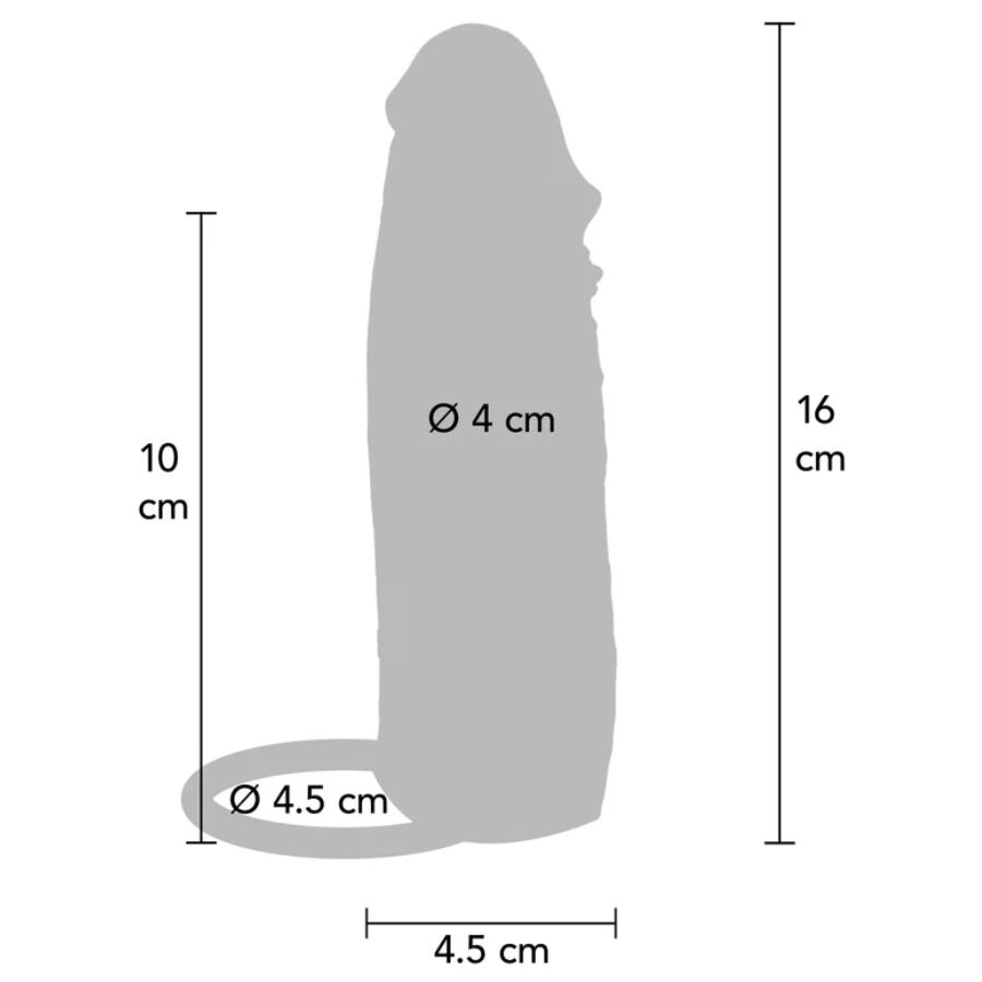 GET REAL CAPA DE SILICONE PARA PeNIS HIDRATADA CARAMELO 16 CM