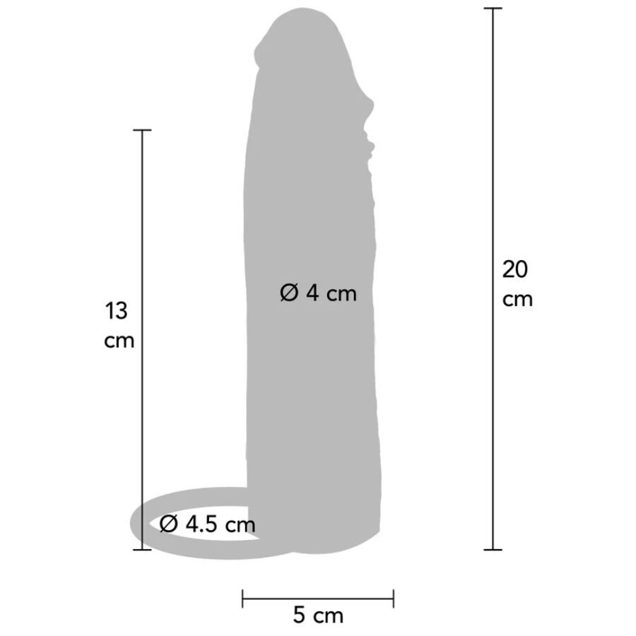 GET REAL CAPA DE SILICONE PARA PeNIS HIDRATADA CARAMELO 20 CM