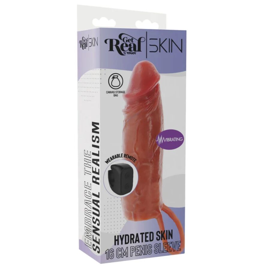 GET REAL CAPA VIBRAToRIA DE SILICONE PARA PELE HIDRATADA CARAMELO 16 CM