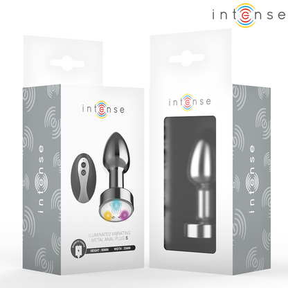 INTENSE PLUG ANAL DE METAL VIBRANTE COM LUZES LED E CONTROLE REMOTO TAMANHO S