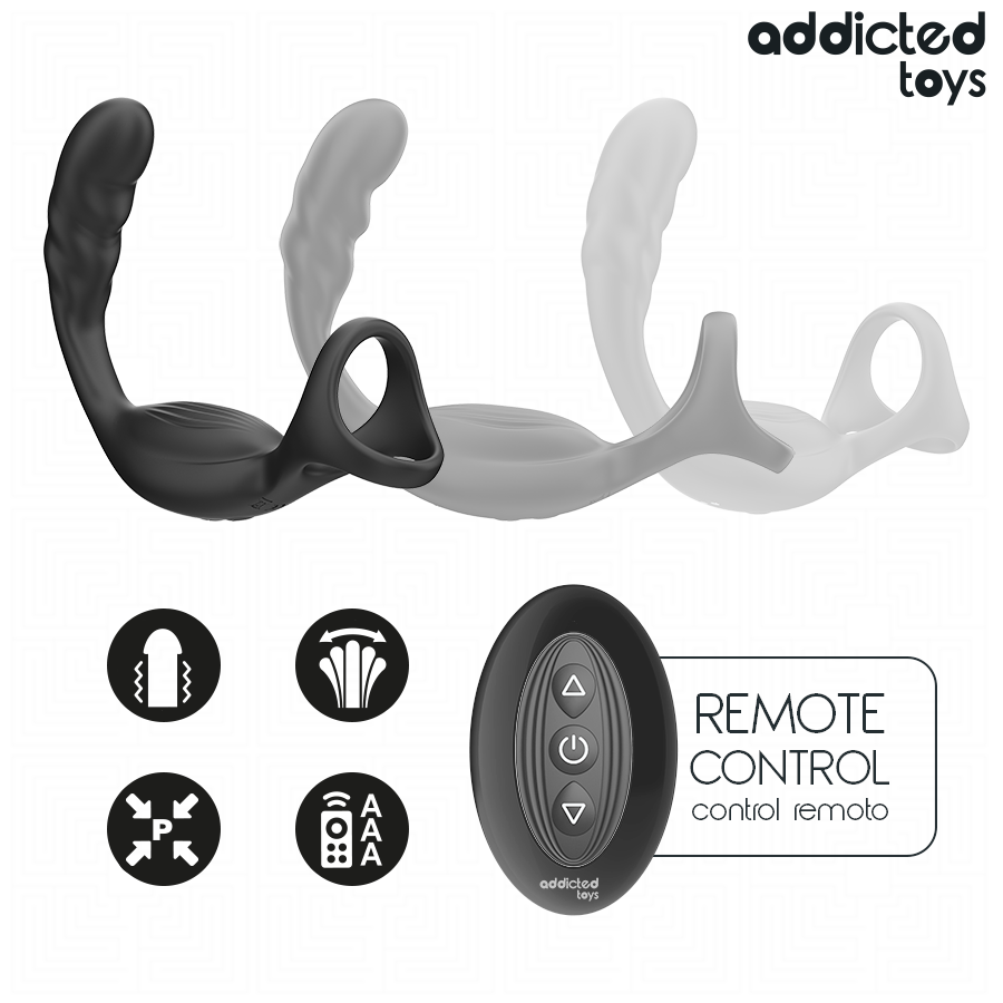 ADDICTED TOYS ANEL PENIANO DUPLO PARA PRoSTATA COM CONTROLE REMOTO