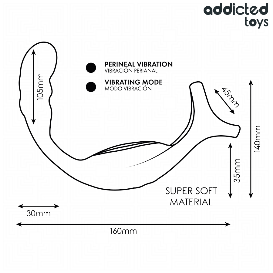 ADDICTED TOYS ANEL PENIANO DUPLO PARA PRoSTATA COM CONTROLE REMOTO