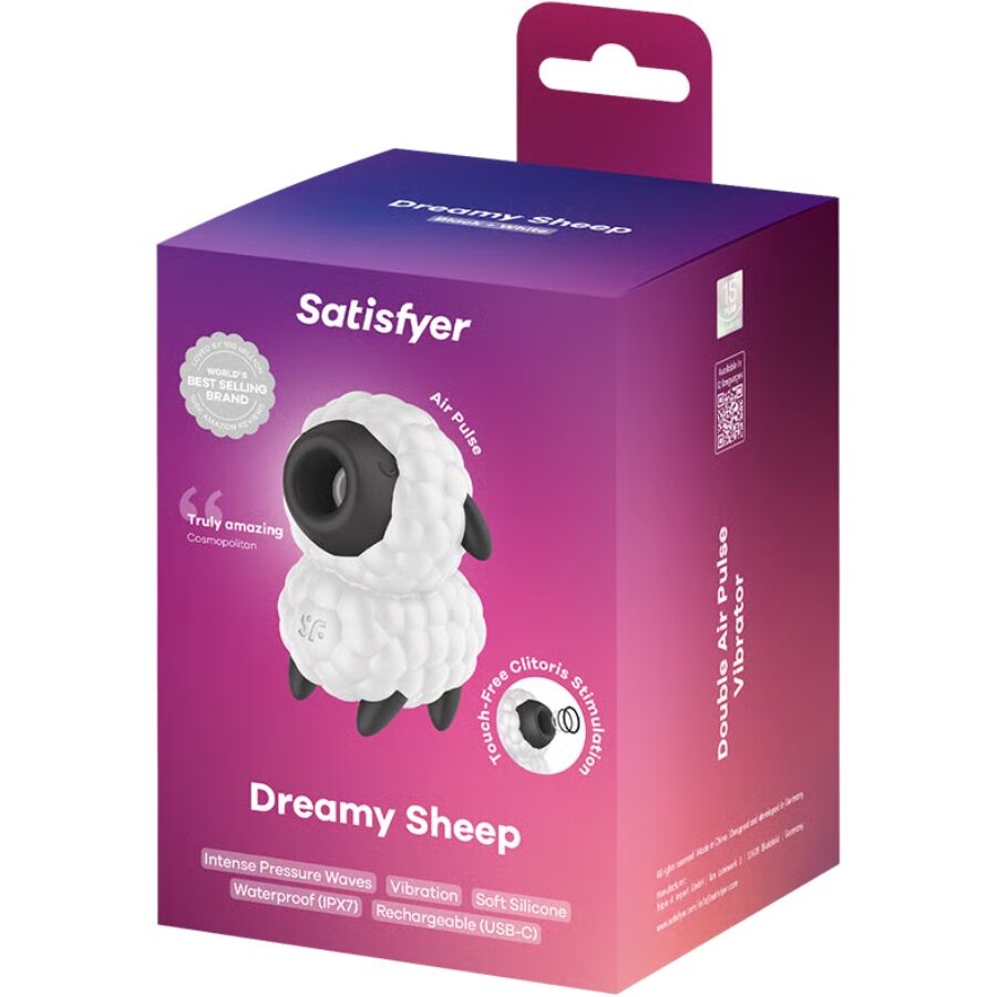 SATISFYER VIBRADOR E ESTIMULADOR DE PULSO DE AR EM FORMA DE OVELHA SONHADORA