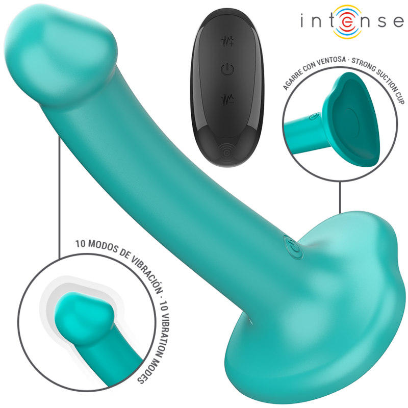 INTENSE VIBRADOR KATIE COM VENTOSA 10 VIBRAyoES CONTROLE REMOTO AZUL