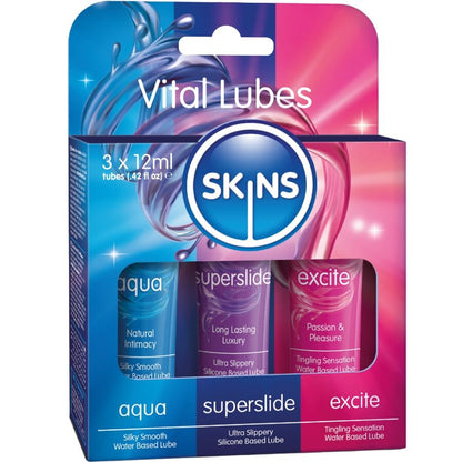 SKINS KIT DE LUBRIFICANTES VITAL AQUA SUPERSLIDE E EXCITE 3 x 12 ML