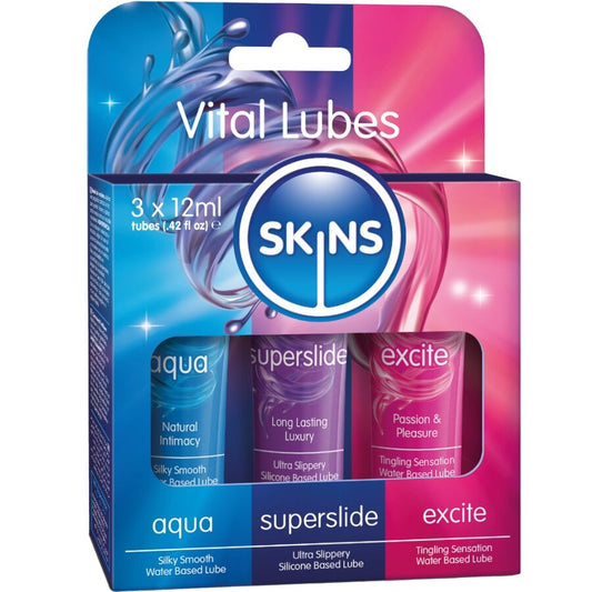 SKINS KIT DE LUBRIFICANTES VITAL AQUA SUPERSLIDE E EXCITE 3 x 12 ML