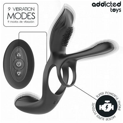 ADDICTED TOYS DOBLE ANILLO PARA EL PENE CON ESTIMULADOR DE CLiTORIS