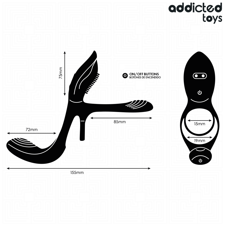 ADDICTED TOYS DOBLE ANILLO PARA EL PENE CON ESTIMULADOR DE CLiTORIS