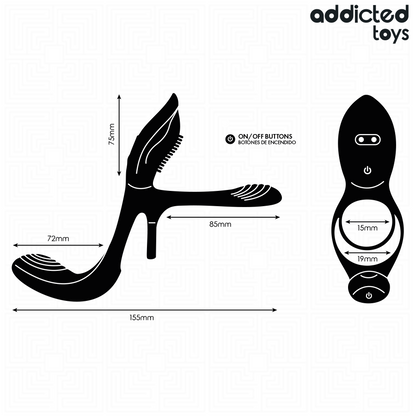 ADDICTED TOYS DOBLE ANILLO PARA EL PENE CON ESTIMULADOR DE CLiTORIS