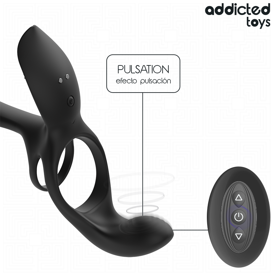 ADDICTED TOYS DOBLE ANILLO PARA EL PENE CON ESTIMULADOR DE CLiTORIS