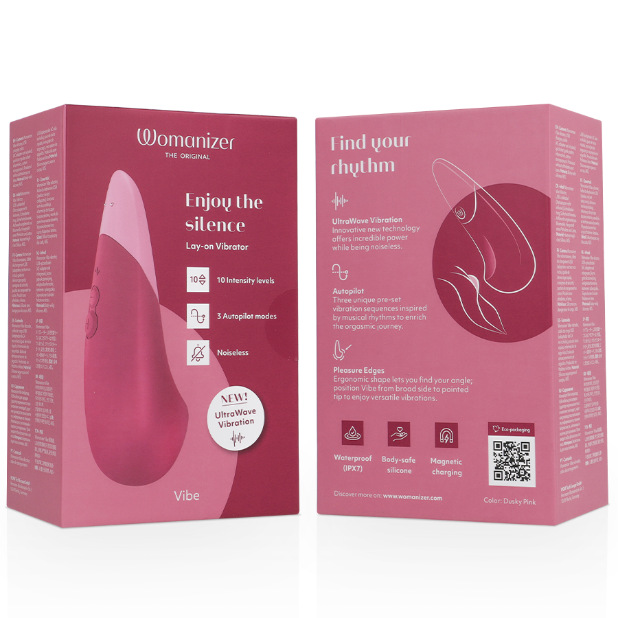 WOMANIZER VIBE VIBE VIBRADOR SILENCIOSO DE USO INTERNO ROSA ESCURO