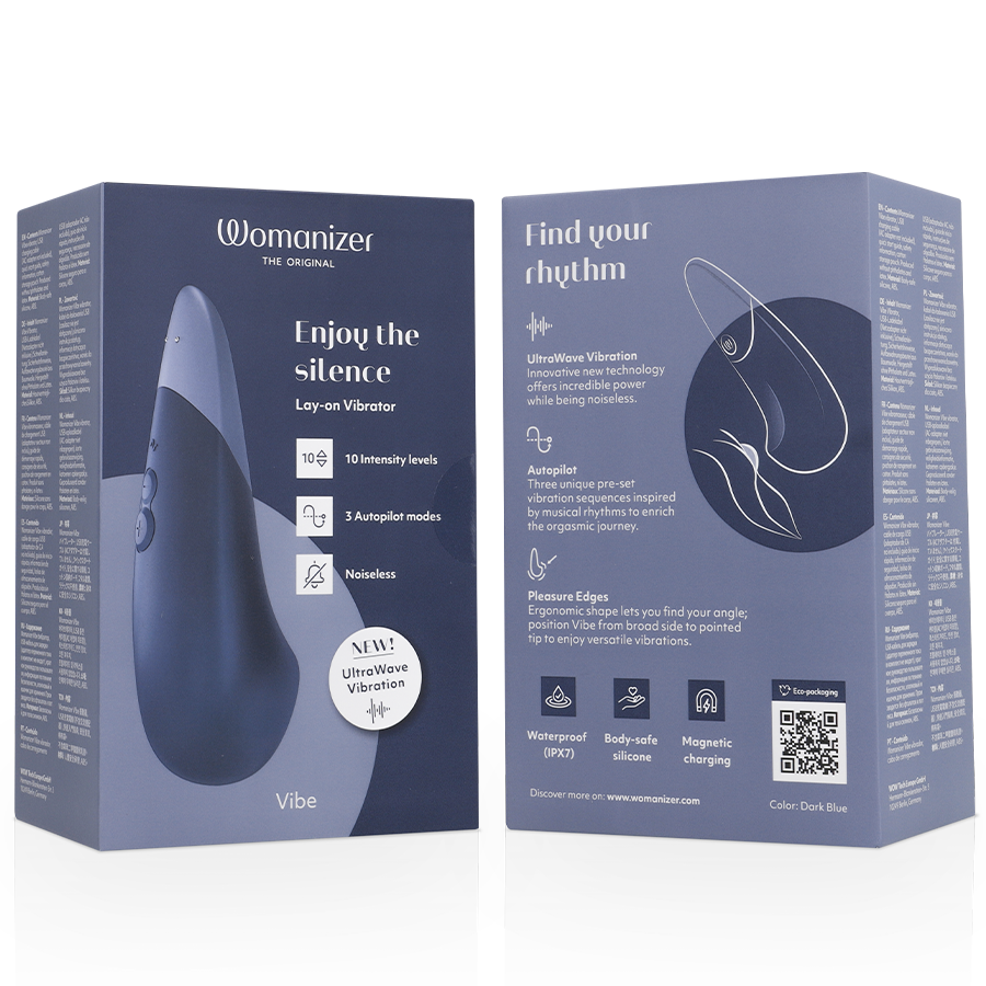 WOMANIZER VIBE VIBRADOR SILENCIOSO DE USO a DIRETA AZUL ESCURO