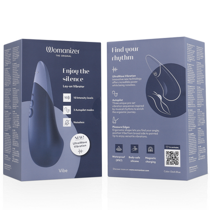 WOMANIZER VIBE VIBRADOR SILENCIOSO DE USO a DIRETA AZUL ESCURO