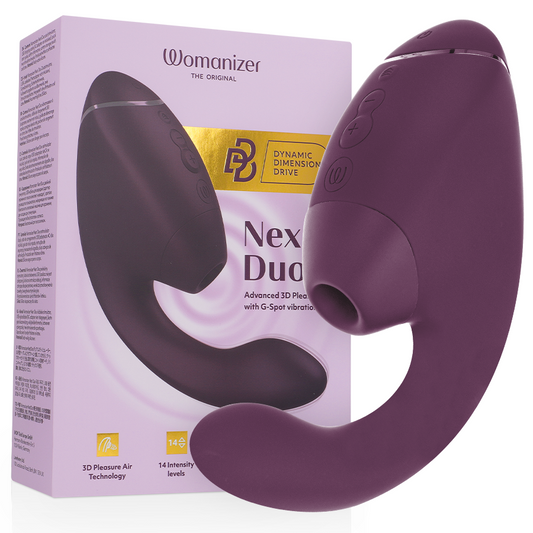 WOMANIZER DUO NEXT Estimulador Duplo de Clitoris e Ponto G Roxo Escuro